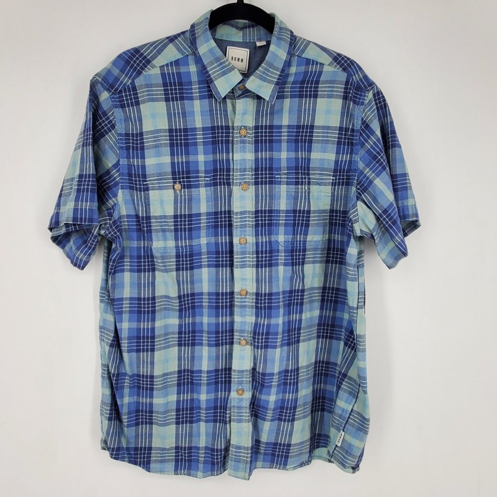 Rowm Plaid Short Sleeve Shirt Size L